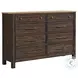 Transitions Two Toned Driftwood and Sable 8 Drawer Dresser