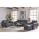 Traverse Ocean Blue Leather 82" Sofa