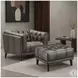 Trix Ash Leather Upholstered Lounge Chair