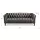 Trix Ash Leather 84" Sofa
