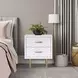Trixie White and Gold 2 Drawer Nightstand