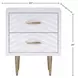 Trixie White and Gold 2 Drawer Nightstand