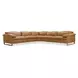 Jericho Rich Toffey Brown Leather 5 Piece Modular Power Reclining Sectional with Power Headrest