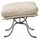 Tara Shaw Off White Leather Upholstered Rectangular Saint Laurent Ottoman