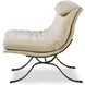 Tara Shaw Off White Leather Upholstered Saint Laurent Lounge Chair