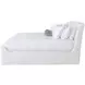 Tara Shaw Cream Performance Linen King Upholstered Saint Germain Sleigh Bed
