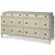 Tara Shaw Swedish Scraped Bone 6 Drawer Alexandre Ii Double Dresser