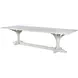 Tara Shaw Tuscan Aged White 96" Rectangular Marble Top Lucca Ii Dining Table