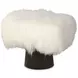 Tara Shaw White Upholstered Pompiduo Italian Mongolian Lamb Stool