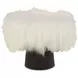 Tara Shaw White Upholstered Pompiduo Italian Mongolian Lamb Stool