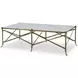 Tara Shaw Cream and Gold Rectangular Sainte Croix Cocktail Table