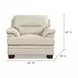 Calizor Vanilla Leather Upholstered Lounge Chair