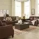 Camden Pecan Leather 87" Sofa with Nailhead Trim