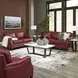 Camden Cranberry Leather 61" Loveseat with Nailhead Trim