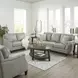 Camden Silver Leather 87" Sofa with Nailhead Trim