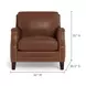 Camden Pecan Leather Upholstered Accent Chair with Nailhead Trim