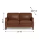 Camden Pecan Leather 61" Loveseat with Nailhead Trim