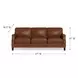 Camden Pecan Leather 87" Sofa with Nailhead Trim