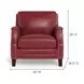 Camden Cranberry Leather Upholstered Accent Chair with Nailhead Trim