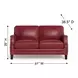 Camden Cranberry Leather 61" Loveseat with Nailhead Trim