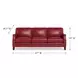 Camden Cranberry Leather 87" Sofa with Nailhead Trim