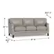 Camden Stone Leather 87" Sofa with Nailhead Trim