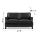Camden Black Leather 61" Loveseat with Nailhead Trim