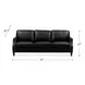 Camden Black Leather 87" Sofa with Nailhead Trim