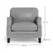 Camden Silver Leather Upholstered Accent Chair with Nailhead Trim