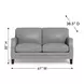 Camden Silver Leather 61" Loveseat with Nailhead Trim