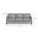 Camden Silver Leather 87" Sofa with Nailhead Trim