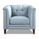 Elric Spa Blue Leather Upholstered Accent Chair