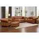 Haworth Saddle Leather Living Room Set with Nailhead Trim