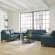 Halwyn Navy Leather 65" Loveseat