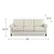 Lachlan Vanilla Leather 84" Sofa
