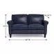 Lachlan Navy Leather 60" Loveseat