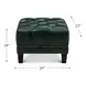 Picavel Green Leather Upholstered Rectangular Ottoman with Nailhead Trim