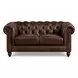 Waverly Caramel Leather 68" Loveseat with Nailhead Trim