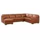 Langston Nutmeg Top Grain Leather LAF Chaise Sectional