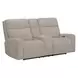 Traxton Jasper Taupe 79" Zero Gravity Triple Power Reclining Loveseat with Tilt Console and USB Charging