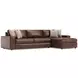 Nest Brown Leather Modular Sectional with Chaise and Pillows
