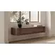 Round Off Walnut Rectangular Floating Console Table