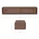 Round Off Walnut Rectangular Floating Console Table