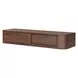Round Off Walnut Rectangular Floating Console Table