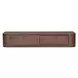 Round Off Walnut Rectangular Floating Console Table