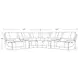 Hemingway Verona Azure Leather 7 Piece Modular Power Reclining Sectional