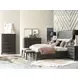 Heritage Timber Charcoal and Brown 9 Drawer Westwood Bureau with Rectangular Jessup Mirror