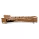 Jericho Rich Toffey Brown Leather 5 Piece Modular Power Reclining Sectional with Power Headrest