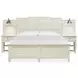 Willowbrook Egg Shell White King Wall Panel Bed with 2 Nightstand and USB Charging