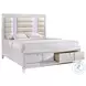 Charlotte White King Upholstered Platform Bed With Storage Footboard